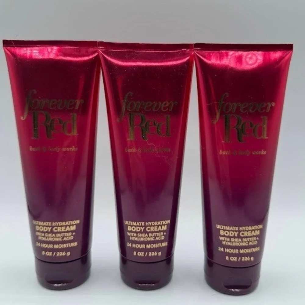 Bath & Body Works Forever Red Ultimate Hydration Body Cream Set of 3 8oz New